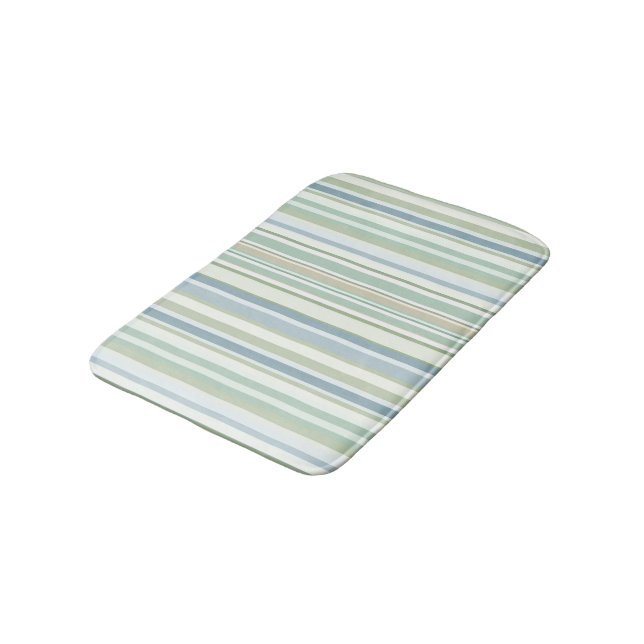 Alfombrilla De Baño Blue Green and white stripes (Angular)