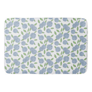 Alfombrilla De Baño Blue Hydrangeas Preppy Coastal Nueva Inglaterra