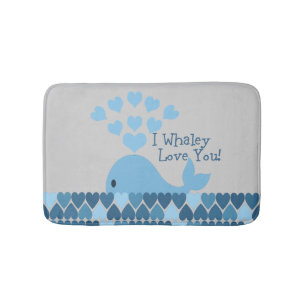 Alfombrilla De Baño ¡Blue I Whaley Te Ama!