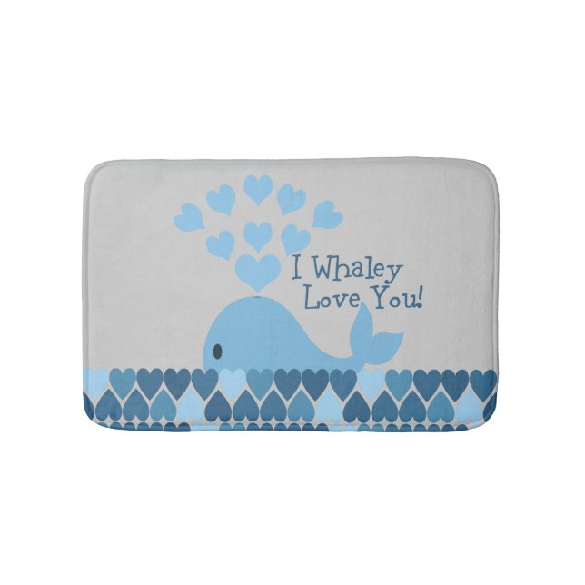 Alfombrilla De Baño ¡Blue I Whaley Te Ama! (Anverso)