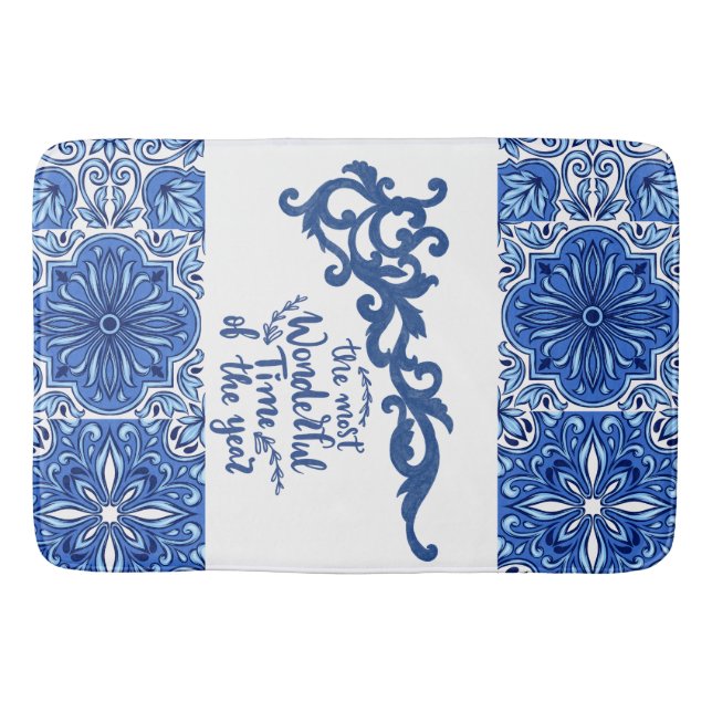 Alfombrilla De Baño Blue Mandala Bath Mat (Anverso)