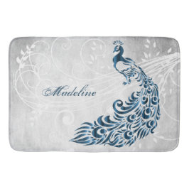 Alfombrilla De Baño Blue Peacock Personalizado Bath Mat