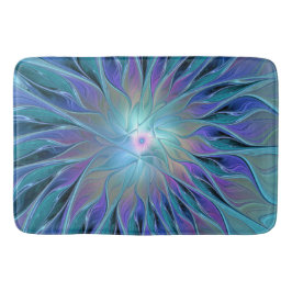 Alfombrilla De Baño Blue Purple Flower Dream Resumen arte fractal