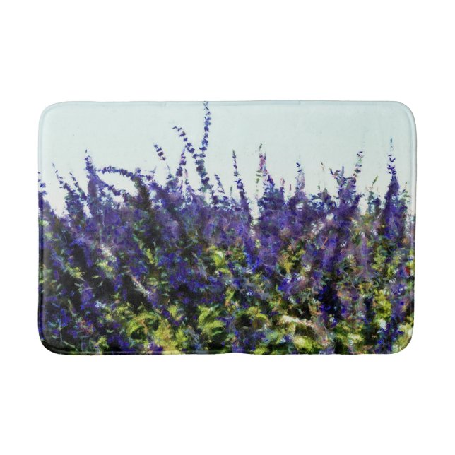 Alfombrilla De Baño Blue Salvia Art (Anverso)
