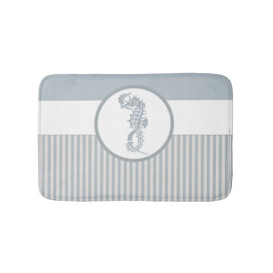 Alfombrilla De Baño Blue Seahorse Blue Classic Nautical Elegant