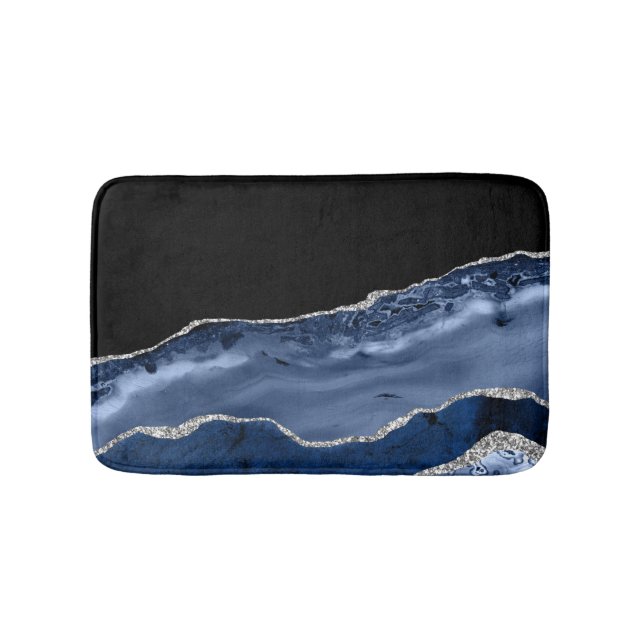 Alfombrilla De Baño Blue & Silver Agate Bath Mat (Anverso)