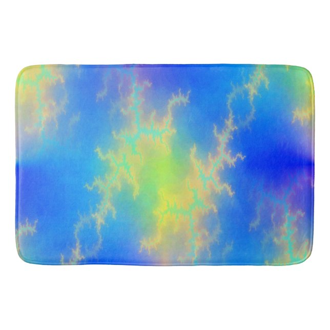 Alfombrilla De Baño Blue Sky y Golden Yellow Lightning Bolts (Anverso)