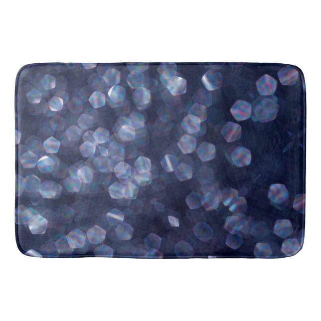 Alfombrilla De Baño Blue Sparkle Bokeh Lights (Anverso)