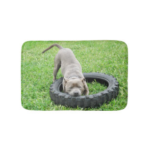 Alfombrilla De Baño Blue Staffordshire Bull Terrier Memory Foam Mat.