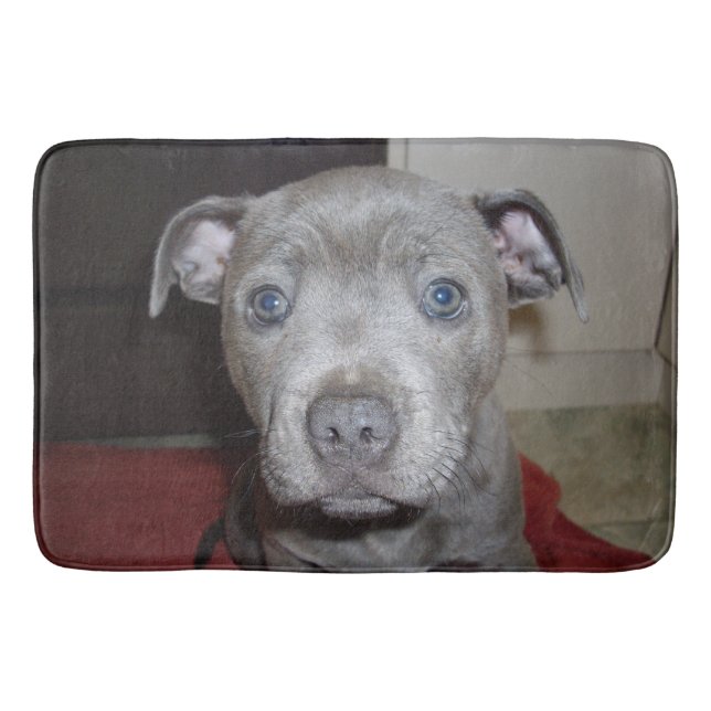Alfombrilla De Baño Blue Staffordshire Bull Terrier Puppy, Bathmat (Anverso)