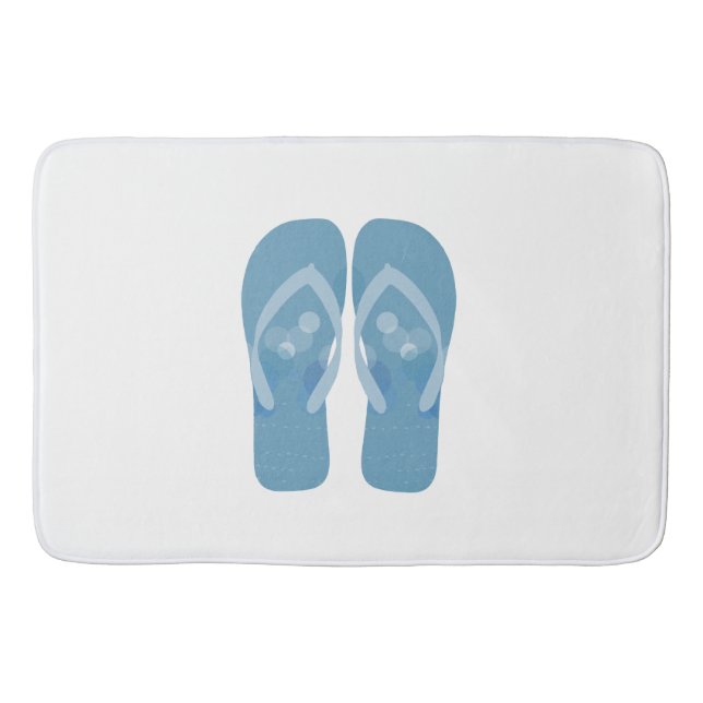 Alfombrilla De Baño Blue Summer Beach Flip Flops Bath Mat (Anverso)