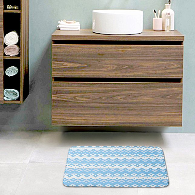 Alfombrilla De Baño Blue Triangles Pattern Bath Mat (Subido por el creador)