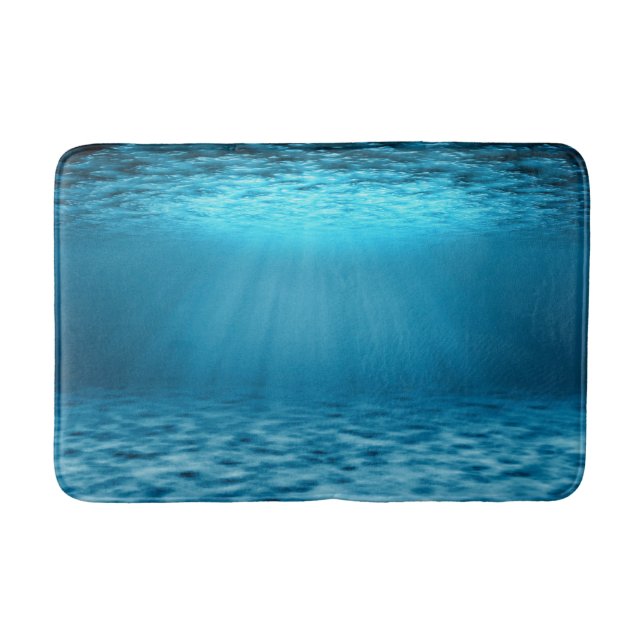 Alfombrilla De Baño Blue Underwater Ocean Light Rays (Anverso)