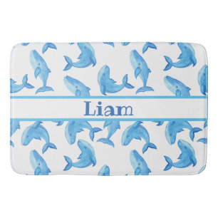 Alfombrilla De Baño Blue Whale Name Ocean Sea Beach