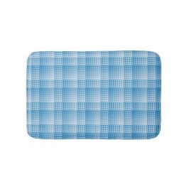 Alfombrilla De Baño Blue White Checker Abstract Pattern