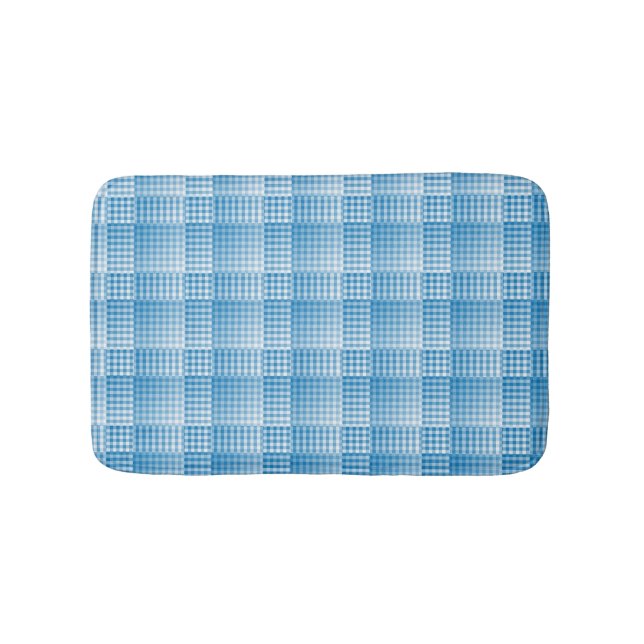 Alfombrilla De Baño Blue White Checker Abstract Pattern (Anverso)
