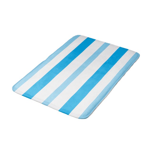 Alfombrilla De Baño Blue White Summer Stripes (Angular)