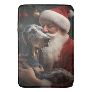 Alfombrilla De Baño Bluetick Coonhound con Santa Claus Navidad