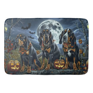 Alfombrilla De Baño Bluetick Coonhound Halloween Spooky