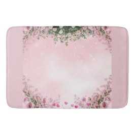 Alfombrilla De Baño Blush Rose Floral Bathroom Mat