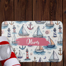 Bocetos soñadores de veleros anclas y faros