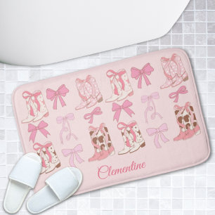 Alfombrilla De Baño Bocos rosados y boots Bathmat giratorio personaliz