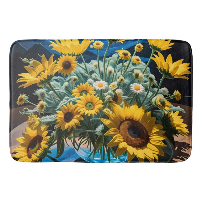 Alfombrilla De Baño Bodegón Flores y Noche 1 - 001 (Anverso)