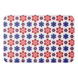 Alfombrilla De Baño Boho Blue Purple Red Flowers Large Bath Mat