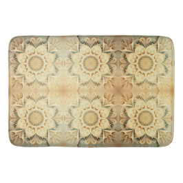 Alfombrilla De Baño Boho Cream Swirl Hearts Design Bath Mat