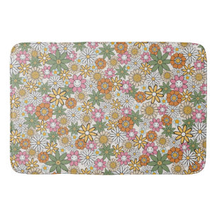 Alfombrilla De Baño Boho Daisy Flores Groovy Floral 70