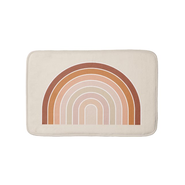 Alfombrilla De Baño Boho Rainbow Beige Terracotta (Anverso)