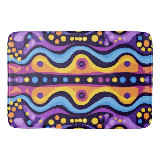 Alfombrilla De Baño Boho Resumen colorido 12 (Anverso)