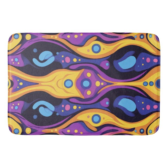 Alfombrilla De Baño Boho Resumen colorido 6 (Anverso)