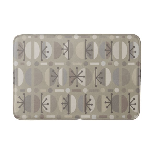 Alfombrilla De Baño Boho Retro Bowls Lines Taupe (Anverso)