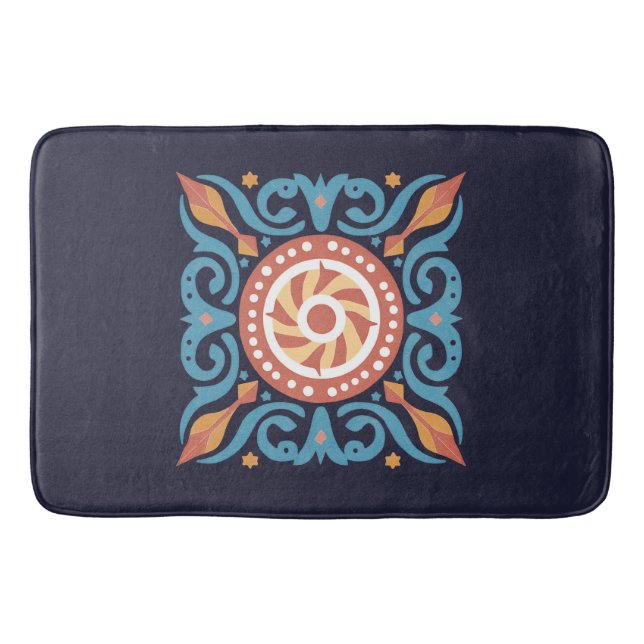 Alfombrilla De Baño Boho Tile Bath Mat (Anverso)