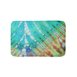 Alfombrilla De Baño Boho Verde azulado Brown abstracto Batik Tie Dye B