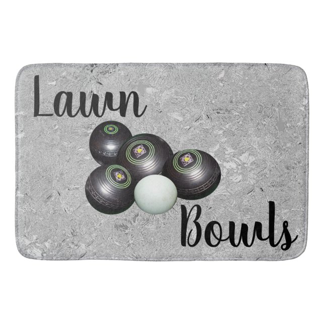 Alfombrilla De Baño Bolas De Césped Plateado Y Jack, Bathmat De Espuma (Anverso)