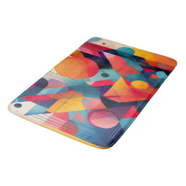 Alfombrilla De Baño Bold Bauhaus-Inspired Abstract Geometric Bath Mat
