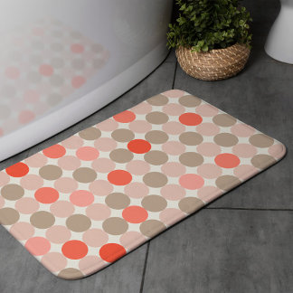 Alfombrilla De Baño Bold Circle Pattern Bath Mat in Red Pink Mocha