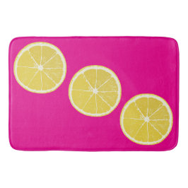 Alfombrilla De Baño Bold Lemon Slice Pink Citrus Bath Mat