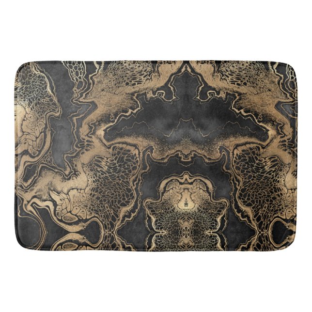 Alfombrilla De Baño Bonito de Mármol de oro negro (Anverso)