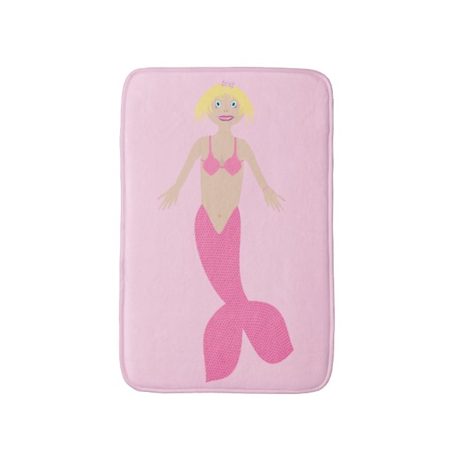 Alfombrilla De Baño Bonito Fantasía rosa Mermaid (Frente vertical)