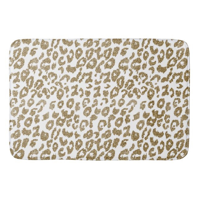 Alfombrilla De Baño Bonito Leopard Print Gold Purpurina (Anverso)