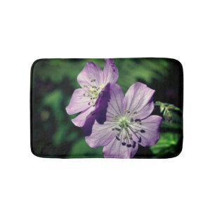 Alfombrilla De Baño Bonito Morado Geranium Flower Pareja Cierre