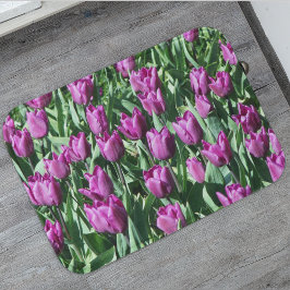 Alfombrilla De Baño Bonito Morado Tulips Floral