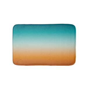 Alfombrilla De Baño Bonito Ombre Naranja soleado y degradado azul Verd