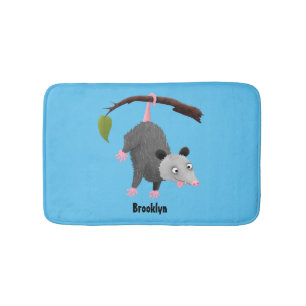 Alfombrilla De Baño Bonito opossum colgando de un personalizado de suc