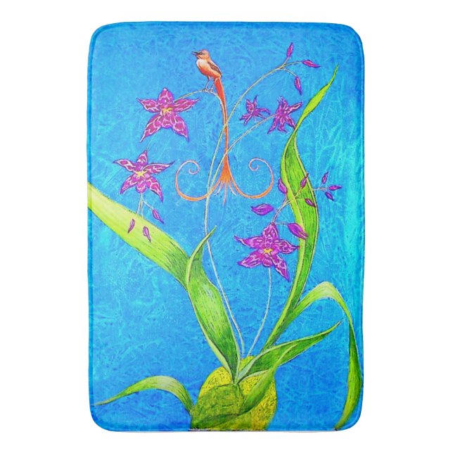 Alfombrilla De Baño Bonito Pequeña Orquídea (Frente vertical)
