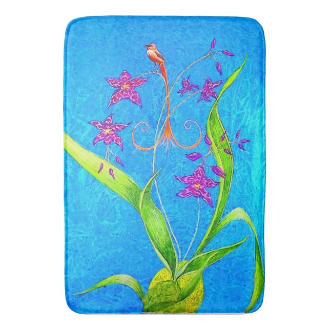 Alfombrilla De Baño Bonito Pequeña Orquídea (Frente vertical)