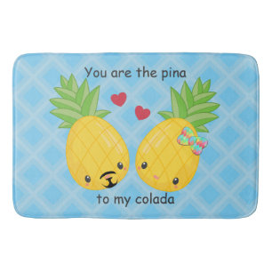 Alfombrilla De Baño Bonito piña tropical Pina colada romántica